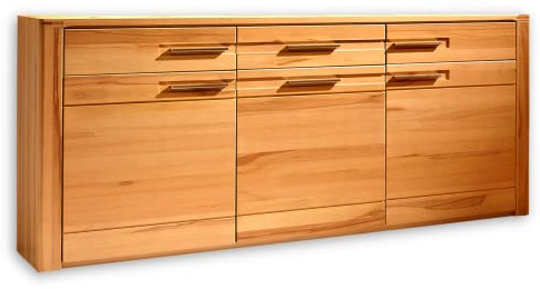 Stella Trading Nature Plus Sideboard teil-massiv aus Kernbuchenholz - moderne & ausdrucksstarke Kommode mit schöner Naturmaserung - 188 x 86 x 42 cm (B/H/T)