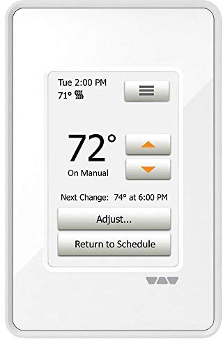 Schluter Ditra-Heat-E-RT Thermostat with Built-in Ground Fault Circuit Interrupter - Ideal for Home Floor Heating - Programmable Touchscreen, Energy Tracking, 3.5 Display - DHERT102/BW