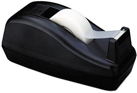 Scotch Deluxe Desktop Tape Dispenser, Black, for 1 Inch Core Tapes (C-40),Metal,Plastic