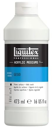 Liquitex 5316 Professional Gesso, Grundierung für Acrylfarben, licht und alterungsbeständiger Primer, gebrauchsfertig - 473ml Flasche, weiß