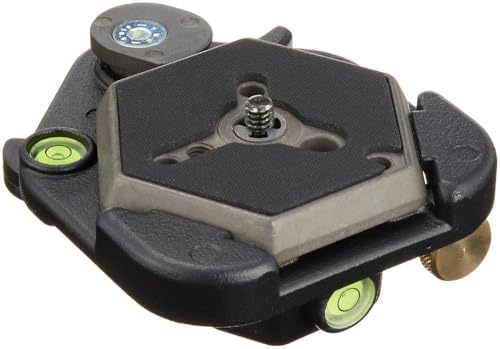 Manfrotto 625 Piastra per Testa Senza Attacco Rapido con Adattatore 3/8 per Fotografia, Nero Alluminio