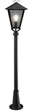 Konstsmide Benu 436-750 Wegeleuchte / B: 26cm T: 26cm H: 128cm / 1x100W / IP23 / lackiertes Aluminium / matt-schwarz
