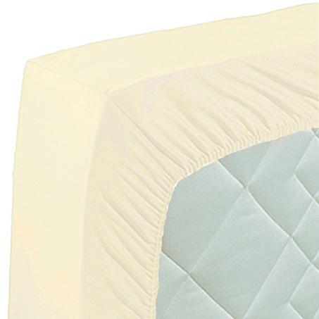 Curt Bauer Spannbettlaken, Satin, reine Baumwolle, Champagner, 90 cm x 200 cm