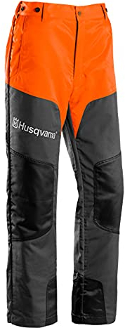 Husqvarna - Pantaloni da lavoro dotati di tasche con chiusura a zip e bottoni per le bretelle, protezione antitaglio classe 1 (20 m/s), ideali per attività di potatura, nero (nero), 44-46