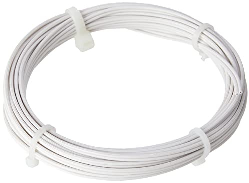 Merriway BH01470 2-Core Standard Figure 8 Solid Copper Thermostat Bell Wire Cable, Door Bell Intercom Phone Entry, 0.5mm White, 5 Metres (16.5 feet)
