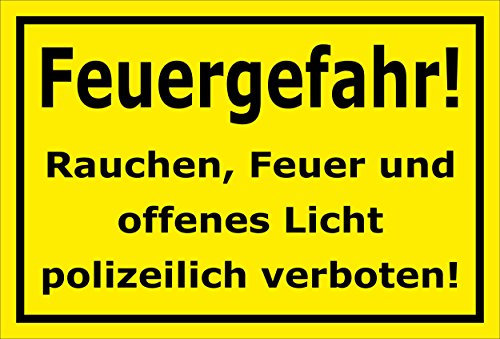 Melis-Folienwerkstatt Schild Feuer-Gefahr - 30x20cm - 3mm Hartschaum – 20 VAR S00060-053-C