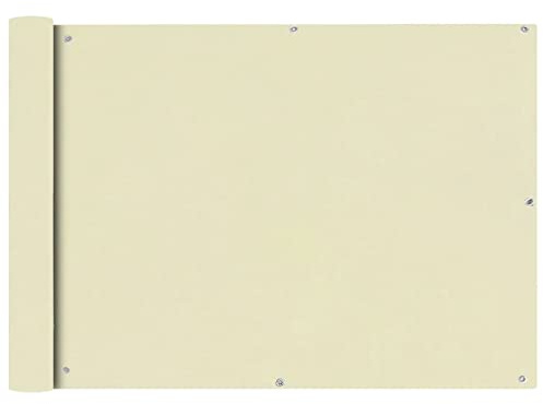 vidaXL Balkon Sichtschutz 75x400cm Creme Balkonverkleidung Balkonbespannung