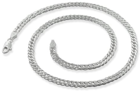 Treasure Bay Italienische Silberkette für Damen und Herren, 5,5 mm, Rombo, massives 925er-Sterlingsilber, 40 cm, 45 cm, 48 cm, 50 cm, 52 cm, 55 cm und 60 cm, Sterling Silber
