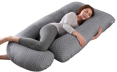 SHANNA Schwangerschaftskissen Seitenschläferkissen Stillkissen U Förmiges XXL Stützkissen 70 * 145CM Gross Körperkissen mit Abnehmbarem und Waschbarem Bezug, U-Form Pregnancy Body Pillow
