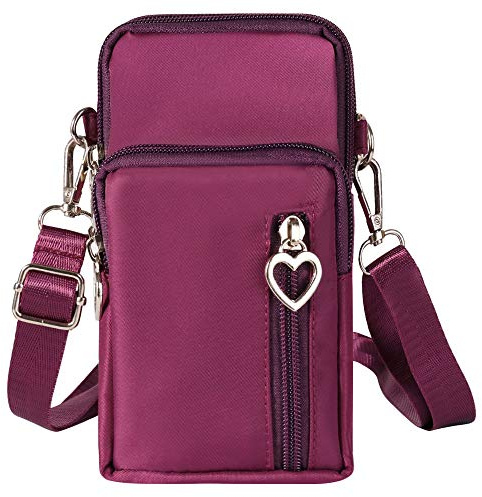 Travel Moblie Phone Shoulder Pouch Crossbody Bag for Samsung Galaxy S24 S23 Ultra A17 A06 A05 A16 A14 A04 A04s A56 iPhone Air, 16 Plus OnePlus 13 12 11 10 Pro (Purple)