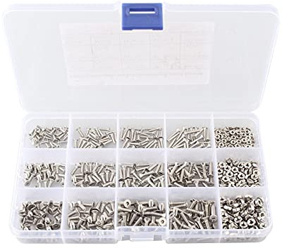 HALJIA 660 Stück M2 M2,5 M3 Hex Flach Knopf Schraube Set, Senkkopfschrauben Set 304 Edelstahl Linsenkopfschrauben Gewindeschrauben Kit mit Schrauben und Muttern mit Aufbewahrung Box