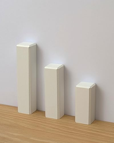 Trevendo Eckstäbe 10er-Pack (E8) - 18 × 18 × 83 mm - mit leichter Fase - für saubere Wandabschlüsse, Sockelleisten & Trockenbau - Ecktürme für Innenausbau & Renovierung