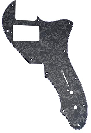 Musiclily Pro 11 Löcher Single H Gitarren Schlagbrett Pickguard für USA Fender 69 Tele Thinline Style E-Gitarre, 4-lagig Black Pearl