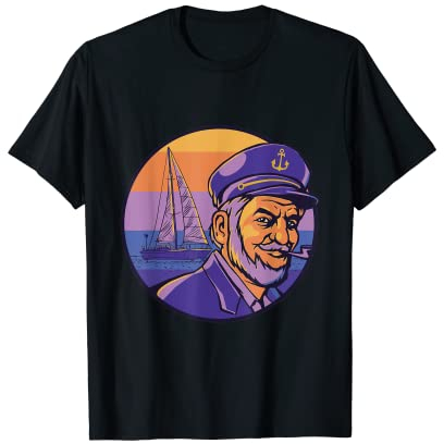 Kapitän und Segelboot - maritimes Segeloutfit T-Shirt
