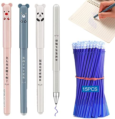 BAOSROY Gelstifte Radierbar,Gelschreiber Radierbar,Kugelschreiber Radierbar,Kugelschreiber Wegradierbar,Löschbarer Gelstift,Gelstifte Radierbar Tiere,Cartoon Gelschreiber,für Studenten Schule Büro