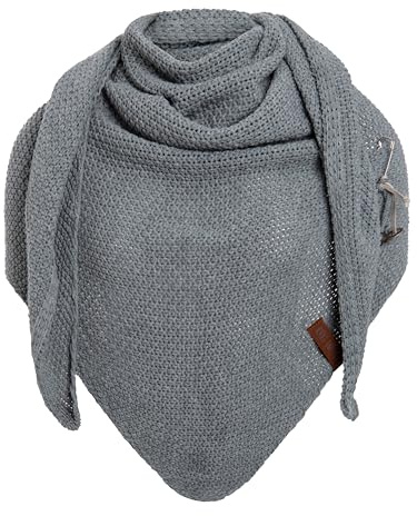 KNIT FACTORY - Dreiecksschal Coco - Damen Strickschal mit Wolle - Umschlagtuch für den Herbst und Winter - Winterschal - Dreieckstuch - Hochwertige Qualität - XXL Schal - 190 x 85 cm