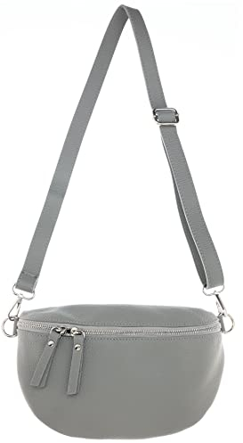 Zwillingsherz Bauchtasche mit Reißverschluss aus 100% Echtleder - Hochwertige Schultertasche zum Umhängen für Damen Frauen Mädchen – Crossbag groß und elegant - Umhängetasche Handtasche Bag