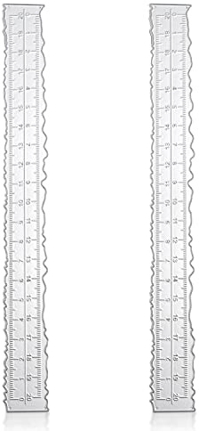 2 Stück Lineal mit Unregelmäßigen Kanten, Bastellineal Metall 21,3 x 2,5 cm Papier Reiß Lineal mit Gezackter Kante Messlineale zum Prägen Kartenherstellung Stanzformen Basteln