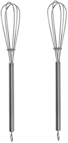 Beavorty Hair Color Cream Mixer Whisk Easy Storage Silver Stainless Steel 2pcs Lightweight Hand Mixer Mixing Tool for Salon and Home Use
