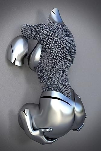 MKHFUW Metall Figur Statue Kunst Leinwand Gemälde Romantisch Abstrakt Poster und Drucke 3D Liebhaber Skulptur Poster Modernes Wohnzimmer Heimdekoration - Ohne Rahmen (BST-03,80x120cm*1)