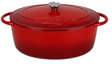 MENASTYL - COCOTTE COLETTE OVALE 6.5L 33X25CM EN FONTE ÉMAILLÉ ROUGE - 6020102