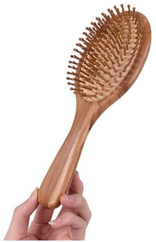 Kandid Luxury Wooden Hairbrush with natural striping - 70 bristles - Size: 24cm x 9cm x 3.5cm