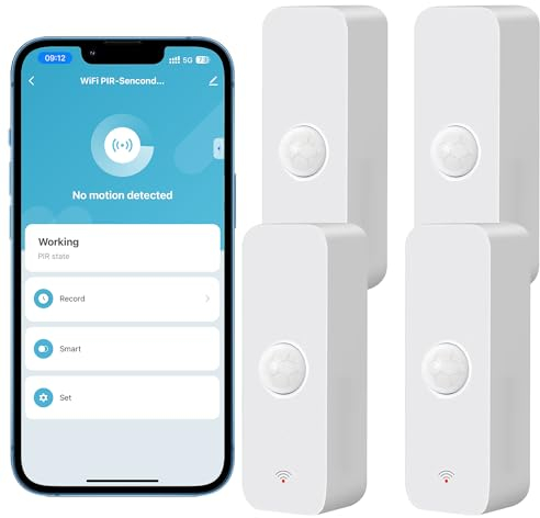 Comboss WiFi Motion Sensor, Smart Motion Sensor, Presence Sensor, Works with Alexa App, Echo Devices (4 Pack)