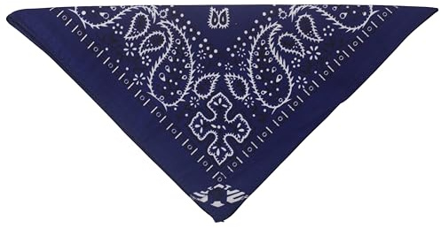 fashionchimp Bandana av 100 % bomull, premiumkvalitet, Nicki-halsduk för kvinnor och män, 50 x 50 cm, marinblå, One size