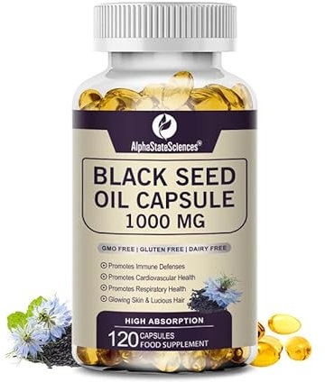 AlphaStateSciences Pureboost BlackSeed Oil: 1000mg SoftGels x 120 - Immune Support & Energy Blend - 2 Month Supply