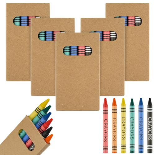 Svalor Mini Wachsmalstifte für Kinder, 5 Packungen Buntstifte-Set mit je 6 Buntstiften, Buntstifte für Kinder Kunst Zeichnung, Skizzieren und Färbung