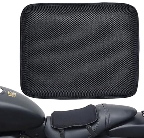Eoixuqba Motorrad-Sitzkissen - Große -Wabenstrukturmatte - Rutschfestes, stoßdämpfendes Sitznetzpolster mit Motorrad-Sitzbezugsgurt für Roller, E-Bike