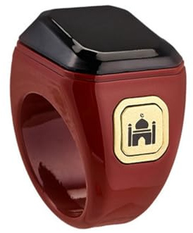 Junterone Smart Ring Bluetooth Gegen Gebet Finger Ring Zähler Anbetungszeit Erinnerung Zählen 20mm Weinrot