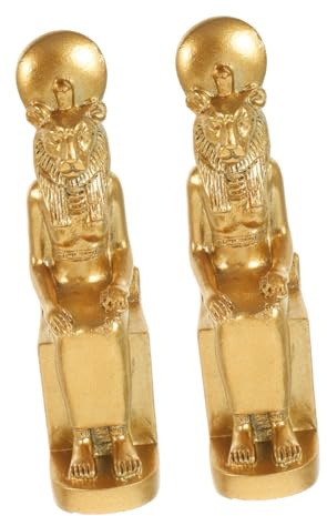 Milisten 2 Stück Sphinx Statuen Aus Kunstharz Vintage Wohndekoration Altägyptische Götter Miniatur Desktop Deko Für Büro Und Zuhause