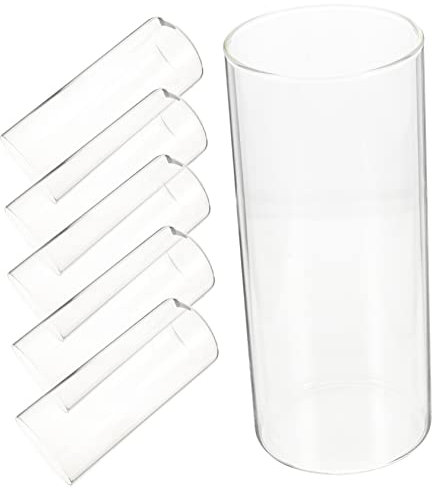 FELTECHELECTR 6stücke Zylindrische Glasvase Mit Kerzenhalter Durchsichtige Hochzeits Und Tischdeko Für Kreative Arrangements Für Blumen Und Schwimmende Kerzen