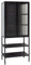 osoltus Vitrine Riffelglas Metall | Schrank Glasvitrine Industriedesign | Cube Black Series | gehärtetes Glas | Wohnzimmer- Küchenschrank 146x60cm
