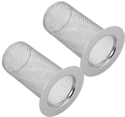 MAGICLULU 2pcs Stainless Steel Bathroom Drain Hair Catcher Sink Strainer Shower Plug Insert Anti-clog Filter Basket for Shower and Basin Drain 4cm