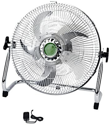 SFNIOKFG Camping Fan withUSB Lantern, Floor Fan 12-speed High Velocity,Heavy Duty Metal Fanfor Indoor Home, Bedroom,5 Blades (Color : White, Size : 18)