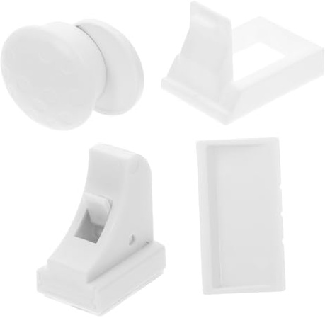 Unsichtbares Schrankschloss für Schubladen und Schranktüren, Kindersicher | Bohren, Magnetische Sicherung, Abs Material, für Schlafzimmer und Küche, Weiß