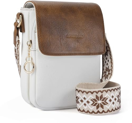 APHISON kleine Handytasche zum Umhängen rfid blocker Umhängetasche für Handy veganem Leder Crossbody Bag Damen mit Geldbörse Verstellbar Breiter Gurt abnehmbarer Schultergur