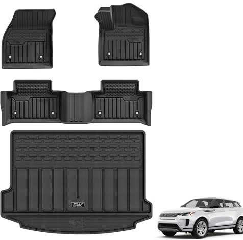 3W Floor Mats & Boot Liner Fit for Range Rover Evoque 2020-2026 (Not for Manual), All Weather Thoex™ Car Mat, Waterproof Anti-Slip Easy Clean Heavy Duty Trunk Mat Evoque Accessories