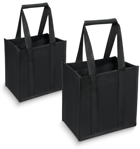 LUKDUNG 2 Stück Flaschentasche 6 Flaschen, Flaschenträger für 1,5 Liter Flaschen, Tragetasche mit Trennwänden für Flaschen, Wiederverwendbar Handtasche für Getränketasche Bierflaschen Weinflasche