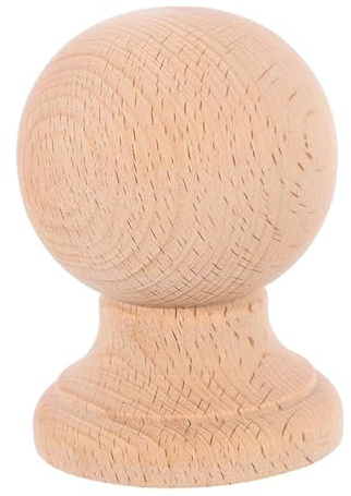 Cabilock Wooden Finials 2.36In X 1.57In Solid Wood Round Replacement Finials Roman Column Ornaments Decorative Topper for Furniture Bed Posts Flagpoles DIY Craft Finials