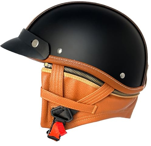 Caschi Moto Caschi Cromwell Jet E Demi-Jet Moto Aperto Omologato ECEDOT Casco Scodella Ciclomotore Adatto A Uomini E Donne Adulti Per Scooter Cinturino Nucale Rimovibile 1,M:57-58CM