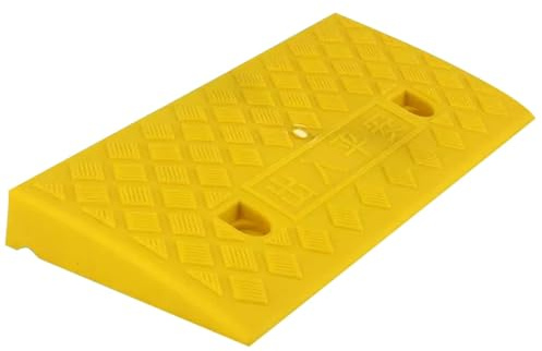 JINGJIAOPLSD Rollstuhlrampe, Türschwellenrampe für Türöffnungen mit Einer Höhe von 5 bis 13 cm, für Gehwege, Autos, LKWs, Wege und Rollstühle(Yellow,50x27x9cm)