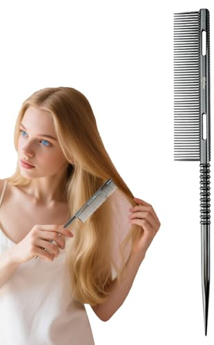 Acunny Pettine per capelli a coda di punta, spazzola per capelli a denti fini, strumento per lo styling leggero e ergonomico