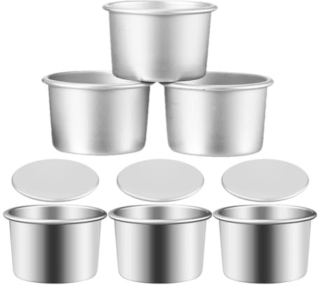 TOPPERFUN Set 6 Tortiere Rotonde in Lega di Alluminio con Fondo Rimovibile