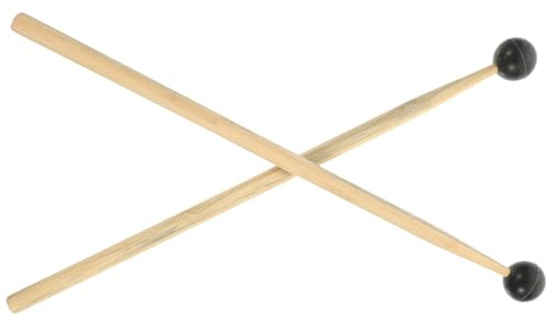 OFFIGAM 2 piezas Baquetas de Percusión con Cabeza de Goma Negra Palillos Musicales Duraderos y Cómodos para Práctica de y Xilófono Accesorios Resistentes para Instrumentos de