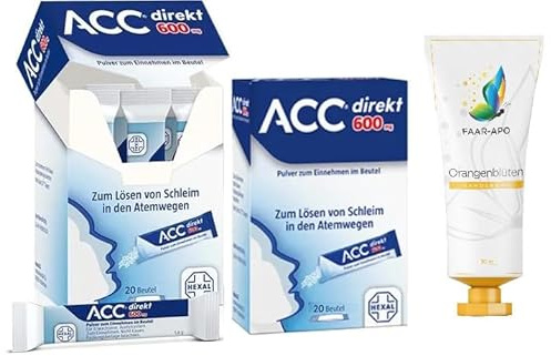 ACC direkt 600 mg 2X 20 St. inkl. einer hochwertigen Handcreme Marke Faar-Apo | Hustenlöser für leichteres Abhusten | 1x täglich | Schleimlöser I Einnahme ohne Wasser
