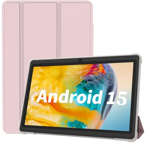 VASOUN 7 inch Android 15 Tabelts, Tablet PC with 8GB(3+5GB Expand) RAM, 32GB ROM, Penta Core Processor, GMS Certified WiFi Dual Camera, Portable (Pink)