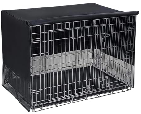 Käfigabdeckung Wasserdicht und schützend aus Oxford-Stoff mit Sonnenschutz | Schutzbezug für Hundekäfig für Welpen Hunde kleine mittelgroße Rassen Zuhause Reisen Privatsphäre